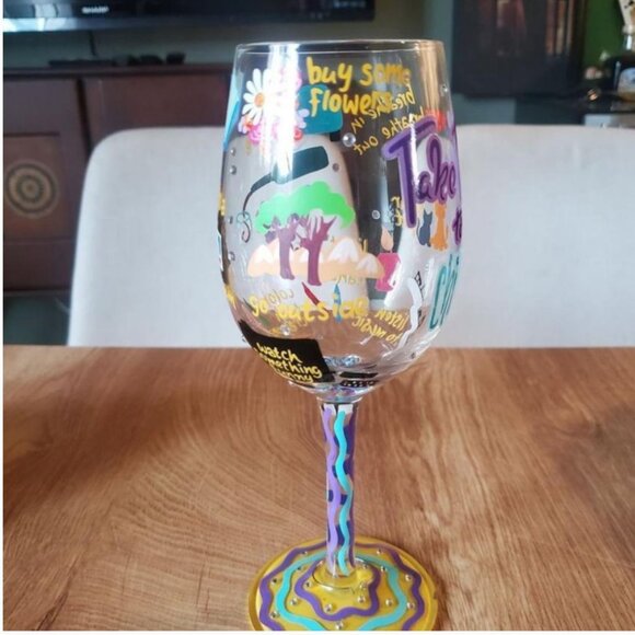 Enesco designs by Lolita Best friend ever hand-panted Artisan Wine Glass - Picture 3 of 5